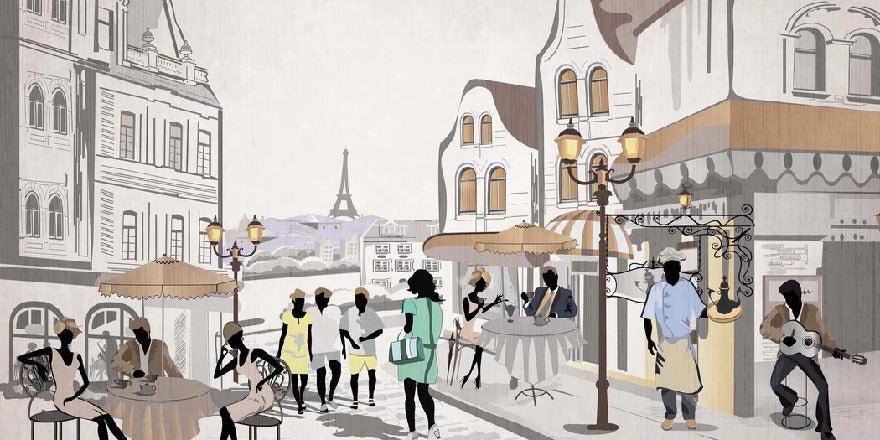 Papier peint français Paris café en terrasse, XXL, tendance