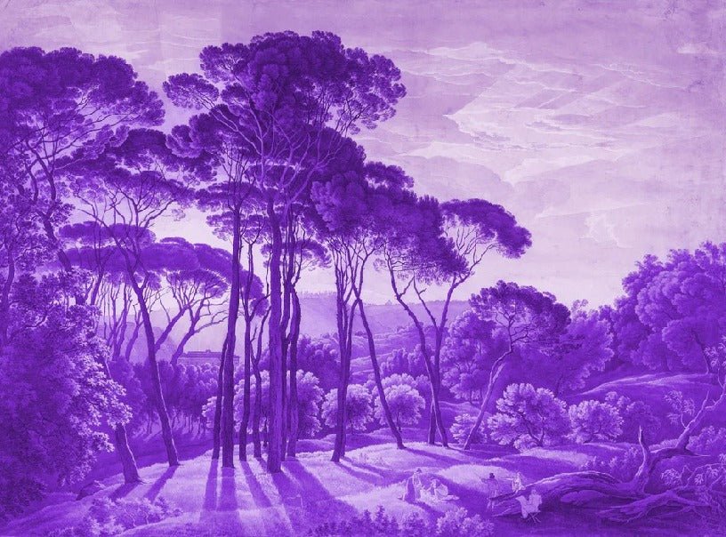 Tapete Historische italienische Landschaft violett