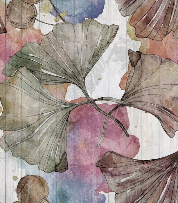 Papier peint salle de bain ginkgo Japon Zen, XXL, tendance