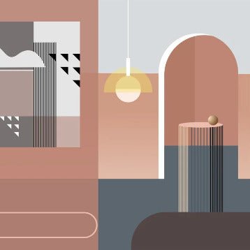 Papier peint géométrique design graphique architecture, XXL, tendance