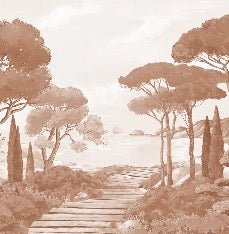 Tapete Spaziergang in den Calanques terracotta