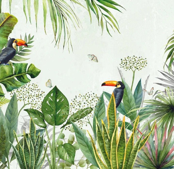 Tapete Dschungel exotischer Vogel