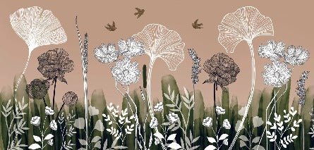 Panorama-Tapete floral addict
