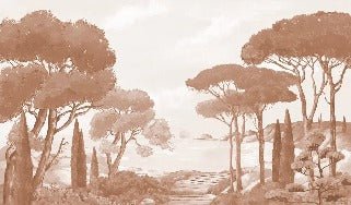 Tapete Spaziergang in den Calanques terracotta
