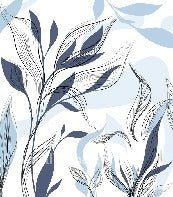 Tapete Blume Grafik blau