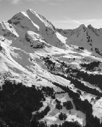 Tapete Berg schwarz und weiß les Aravis