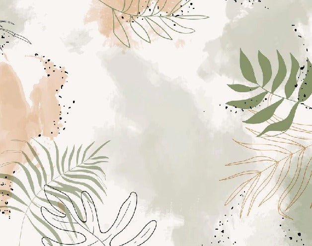 Papier peint panoramique aquarelle végétale, XXL, tendance