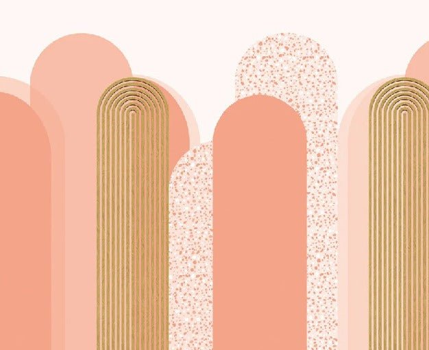 Tapete Art Deco Grafik Trend Rosé