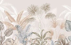 Papier peint salle de bain jungle terracotta, XXL, tendance