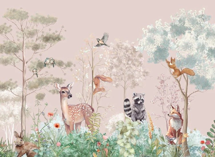 Tapete Kinderzimmer magische Natur rosa