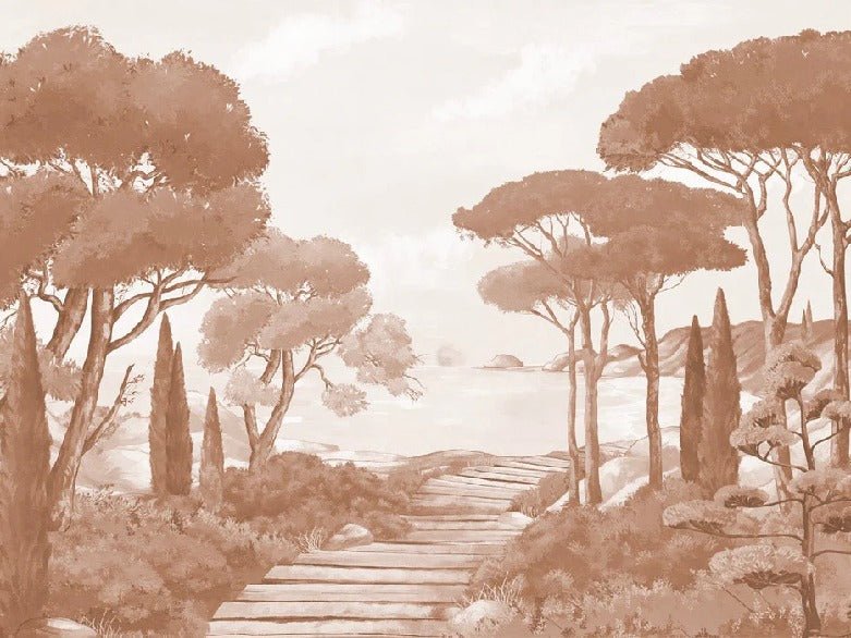 Tapete Spaziergang in den Calanques terracotta
