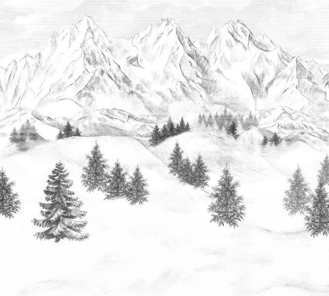 Papier peint montagne sommets de Chamonix, XXL, tendance