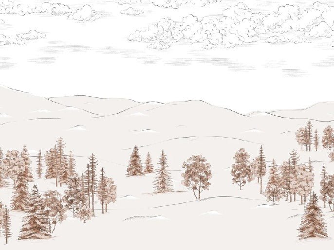 Tapete Skizze von Cimes sepia