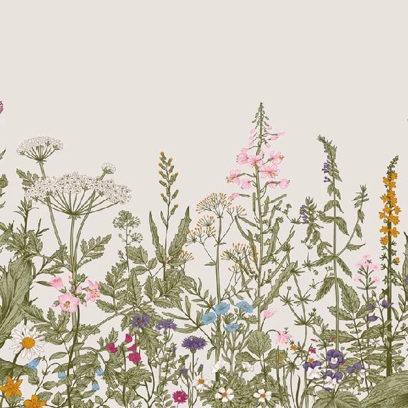 Papier peint fleur botanique folk romantique, XXL, tendance