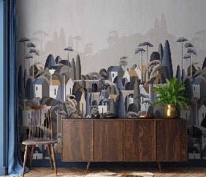 Papier peint village maisons exotiques, XXL, tendance