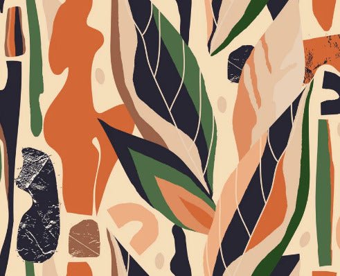 Papier peint mur végétal abstrait, XXL, tendance