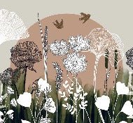 Panorama-Tapete Blumenillustration