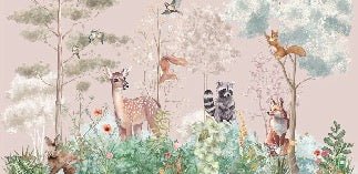 Tapete Kinderzimmer magische Natur rosa