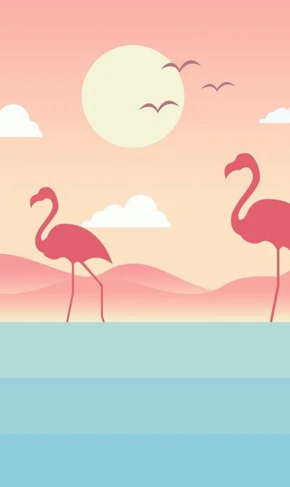 Papier peint enfant tropical flamant rose, XXL, tendance