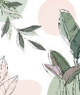 Papier peint panoramique végétal graphique Vert, XXL, tendance