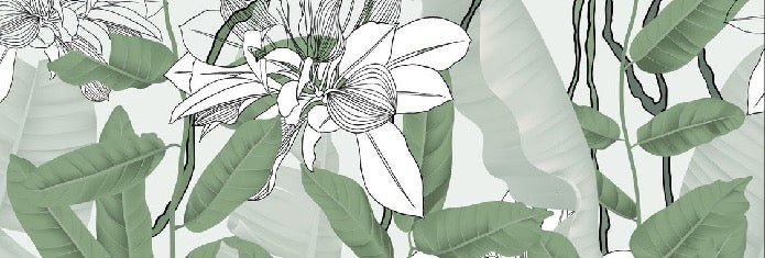 Tapete Laub Natur Grün Blume NB