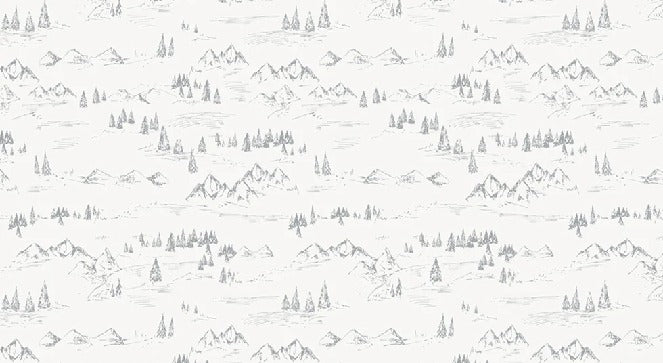 Tapete Illustration Berg und Tanne