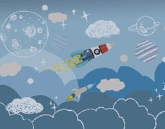 Kindertapete Rakete Weltraum
