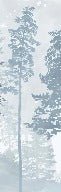 Papier peint panoramique forêt bleu scandinave, XXL, tendance
