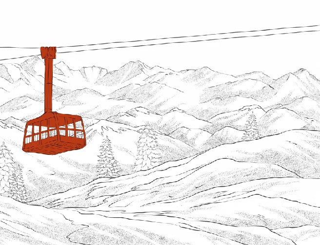 Tapete La Plagne Gondelbahn rot