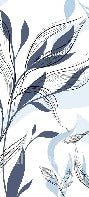Tapete Blume Grafik blau