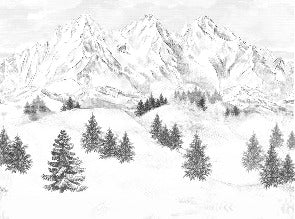 Papier peint montagne sommets de Chamonix, XXL, tendance