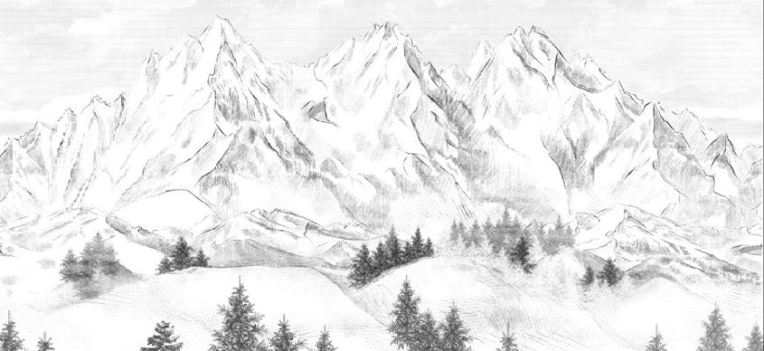 Papier peint montagne sommets de Chamonix, XXL, tendance