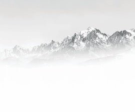 Papier peint Mont Blanc dans la brume noir et blanc, XXL, tendance