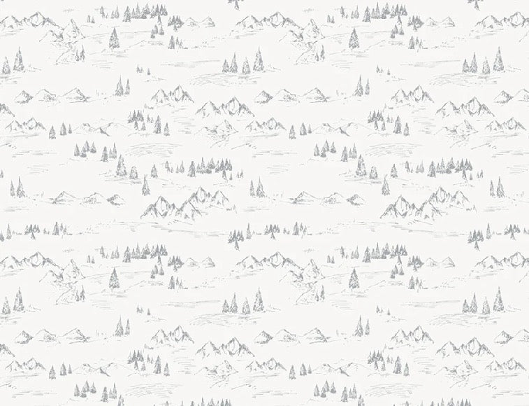 Tapete Illustration Berg und Tanne