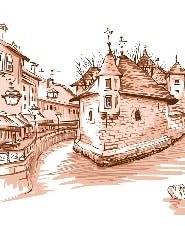 Tapete Venedig der Alpen terracotta