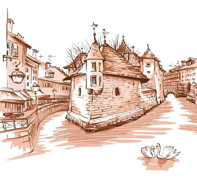 Tapete Venedig der Alpen terracotta