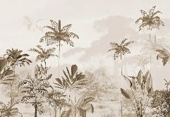 Panorama-Tapete Dschungel Eden Sepia
