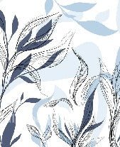 Tapete Blume Grafik blau
