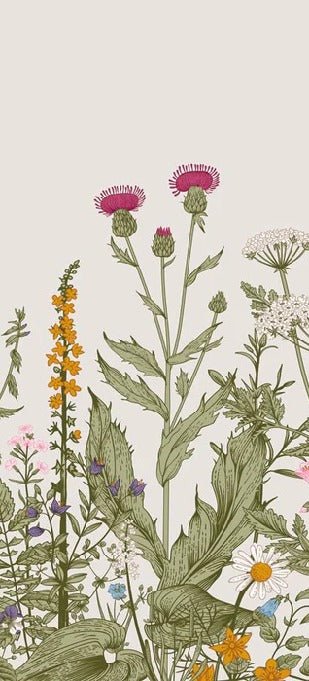Tapete Botanische Blume Folk Romantik
