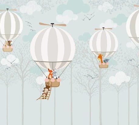 Nordische Kindertapete Heißluftballon
