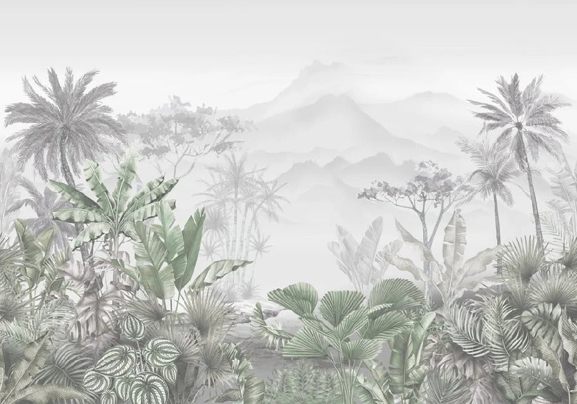 Papier peint tendance tropical vert, XXL, tendance