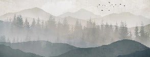 Papier peint panorama nature noir et blanc, XXL, tendance