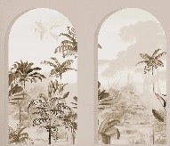 Papier peint arches luxuriantes sépia, XXL, tendance
