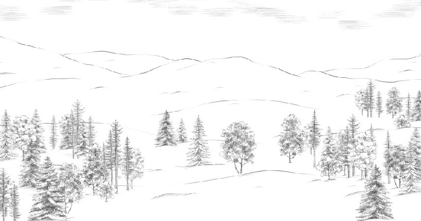 Tapete Berg Skizze von Cimes