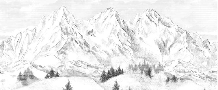 Papier peint montagne sommets de Chamonix, XXL, tendance