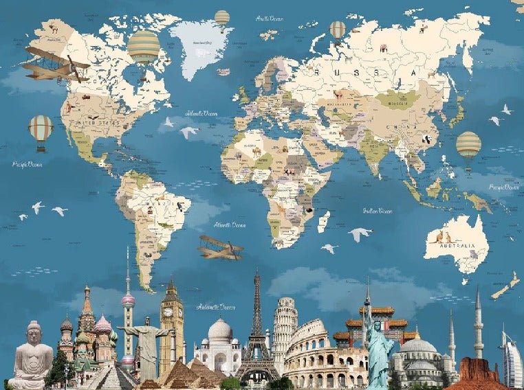 Tapete Weltkarte Monument World