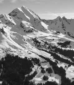 Tapete Berg schwarz und weiß les Aravis