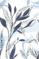 Tapete Blume Grafik blau