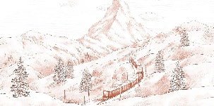 Panorama-Tapete Matterhorn terracotta
