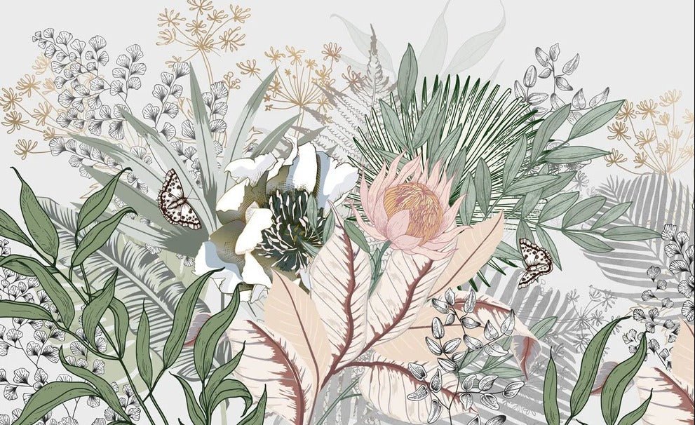 Papier peint panoramique floral botanic, XXL, tendance